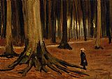 A Picnic Before The Woods Paintings - Girl in the Woods by Vincent van Gogh